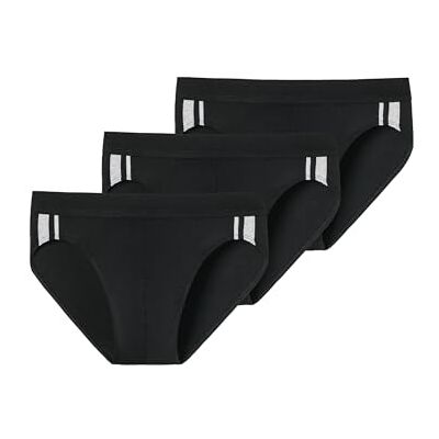 Schiesser Confezione da 3 Slip da Uomo in Vita Morbida e a Righe in Cotone Biologico – 95/5 Organic, Nero, L Schiesser Confezione da 3 Slip da Uomo in Vita Morbida e a Righe in Cotone Biologico – 95/5 Organic, Nero, L