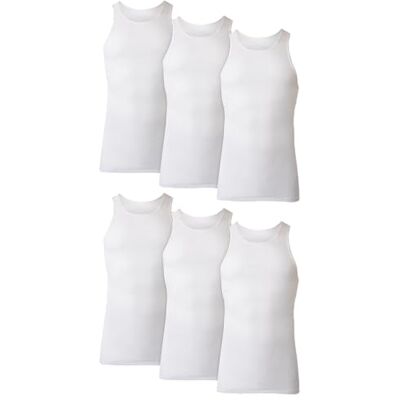 Hanes Tagless® Comfortsoft®, 372ap6 magliette intime da uomo. Colore: bianco. Confezione da 6 White S Hanes Tagless® Comfortsoft®, 372ap6 magliette intime da uomo. Colore: bianco. Confezione da 6 White S