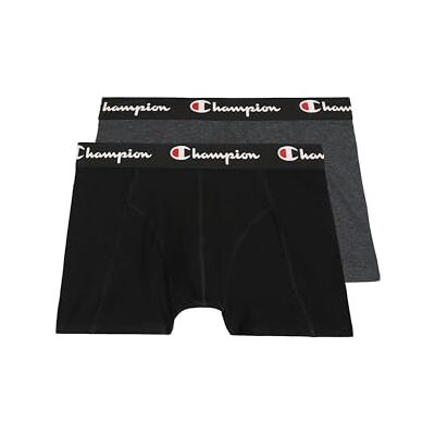 Champion Core X2, Boxer aderenti Uomo, Nero & Grigio Melange Scuro, M Champion Core X2, Boxer aderenti Uomo, Nero & Grigio Melange Scuro, M