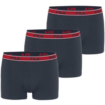Fila Mutande Boxer Uomo Cotone, Set da 3, Blu NV (2XL) Fila Mutande Boxer Uomo Cotone, Set da 3, Blu NV (2XL)