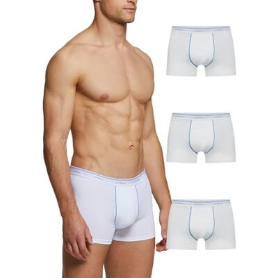 POMPEA 3 Paia Boxer Uomo in Cotone con Cuciture a Contrasto POMPEA 3 Paia Boxer Uomo in Cotone con Cuciture a Contrasto