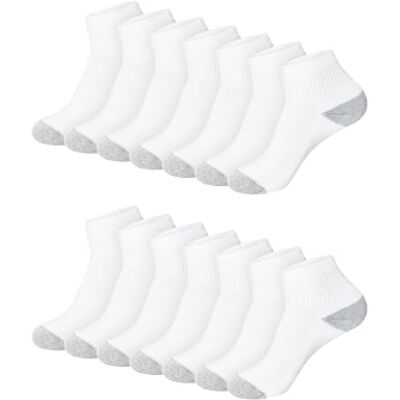 Hanes Calzini da donna, morbidi alla caviglia, traspiranti, disponibili in confezioni da 10 e 14, colore bianco: 42-40 (confezione da 14), Bianco Confezione da 14, 4-8 Hanes Calzini da donna, morbidi alla caviglia, traspiranti, disponibili in confezioni da 10 e 14, colore bianco: 42-40 (confezione da 14), Bianco Confezione da 14, 4-8