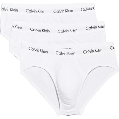 Calvin Klein Uomo Slip Hipster Confezione da 3 Intimo, Bianco (White), L Calvin Klein Uomo Slip Hipster Confezione da 3 Intimo, Bianco (White), L