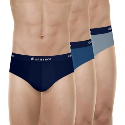Eminence Set di 3 Slip Uomo Made in France, Blu, M Eminence Set di 3 Slip Uomo Made in France, Blu, M