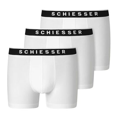 Schiesser 3 Pack Shorts Boxer, Bianco, L (Pacco da 3) Uomo Schiesser 3 Pack Shorts Boxer, Bianco, L (Pacco da 3) Uomo
