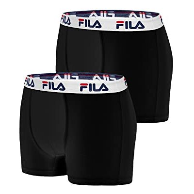Fila Boxer Uomo Cotone, Mutande Uomo, elasticizzati, comodi (set di 2), Nero, Taglie XXL Fila Boxer Uomo Cotone, Mutande Uomo, elasticizzati, comodi (set di 2), Nero, Taglie XXL
