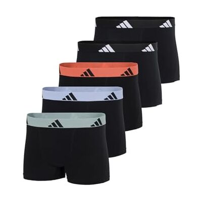 Adidas Trunk (5 Pezzi) – Active Flex Cotton – Biancheria Intima Comoda, Assortito 1, M Adidas Trunk (5 Pezzi) – Active Flex Cotton – Biancheria Intima Comoda, Assortito 1, M