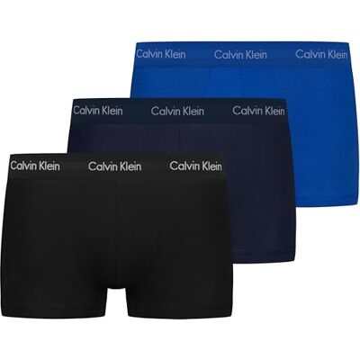 Calvin Klein Uomo Pantaloncini Boxer Vita Bassa Confezione da 3 Intimo, Multicolore (Black/Blueshadow/Cobaltwater DTM WB), M Calvin Klein Uomo Pantaloncini Boxer Vita Bassa Confezione da 3 Intimo, Multicolore (Black/Blueshadow/Cobaltwater DTM WB), M