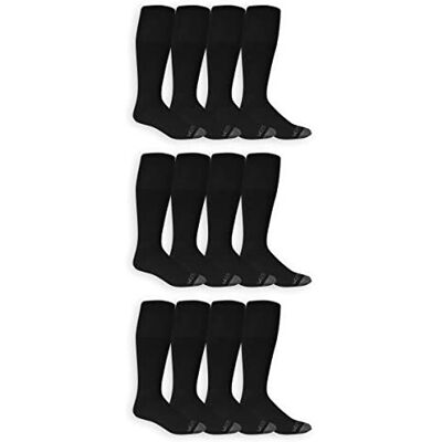 Fruit of the Loom Calzini tubolari da uomo Dual Defense (confezione da 12), neri, 38-46, nero, 6-12 Fruit of the Loom Calzini tubolari da uomo Dual Defense (confezione da 12), neri, 38-46, nero, 6-12