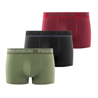 FREEGUN Mutande Boxer Uomo Cotone, Set da 3, Rosso PA (S) FREEGUN Mutande Boxer Uomo Cotone, Set da 3, Rosso PA (S)