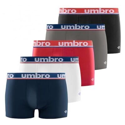 Umbro Mutande Boxer Uomo 100% Cotone, Set da 5, Nero CLA5 (XL) Umbro Mutande Boxer Uomo 100% Cotone, Set da 5, Nero CLA5 (XL)