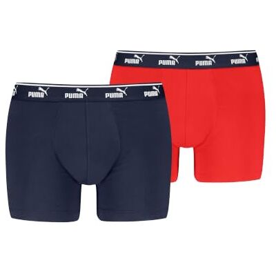 Puma Men's Elements Boxer, Red/Navy, M (2er Pack) Puma Men's Elements Boxer, Red/Navy, M (2er Pack)