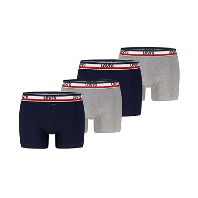 Levis Men's Repeat Sportswear Logo Boxer, Navy/Grey Melange, XL (Confezione da 4) Levis Men's Repeat Sportswear Logo Boxer, Navy/Grey Melange, XL (Confezione da 4)