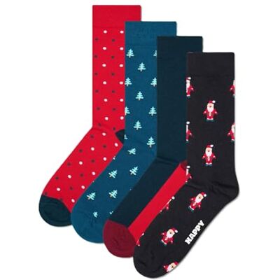 Happy Socks 4-Pack Lite Holiday Gift Set Calzini, Colore: Rosso, 41-46 Unisex-Adulto Happy Socks 4-Pack Lite Holiday Gift Set Calzini, Colore: Rosso, 41-46 Unisex-Adulto