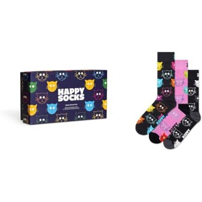 Happy Socks Calzini 3-Pack Mixed Cat Gift Set Cotone Unisex Blu navy 36-40 Happy Socks Calzini 3-Pack Mixed Cat Gift Set Cotone Unisex Blu navy 36-40
