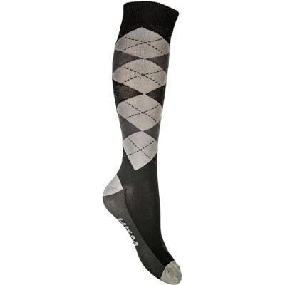 HKM Check Classico Calzini da Equitazione, Limone/Blu Scuro, 34 Unisex-Adulto HKM Check Classico Calzini da Equitazione, Limone/Blu Scuro, 34 Unisex-Adulto