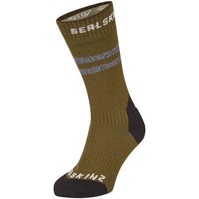 SEALSKINZ Runton Calze impermeabili per il freddo, lunghezza media, con Hydrostop, colore: verde oliva, taglia S, Oliva, S SEALSKINZ Runton Calze impermeabili per il freddo, lunghezza media, con Hydrostop, colore: verde oliva, taglia S, Oliva, S