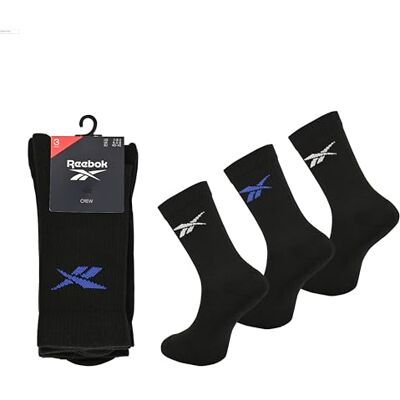 Reebok Calzini alti da uomo e donna, comodi, traspiranti, per sport, fitness, yoga, passeggiate o quotidiane, lavabili in lavatrice, crew, set di 3 paia Reebok Calzini alti da uomo e donna, comodi, traspiranti, per sport, fitness, yoga, passeggiate o quotidiane, lavabili in lavatrice, crew, set di 3 paia