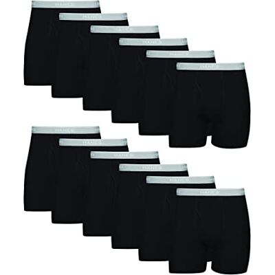 Hanes Boxer da Uomo Senza Etichetta Cool Dri con Cintura ComfortFlex, Confezione Multipla Disponibile (Confezione da 7), Confezione da 12 Nero, XXL Hanes Boxer da Uomo Senza Etichetta Cool Dri con Cintura ComfortFlex, Confezione Multipla Disponibile (Confezione da 7), Confezione da 12 Nero, XXL