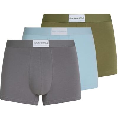 Lagerfeld Uomo Essential Logo Trunk (3 Pack) Olive/Clear Sky/Excalibur L Lagerfeld Uomo Essential Logo Trunk (3 Pack) Olive/Clear Sky/Excalibur L