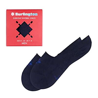 Burlington Everyday Box Multipack M In cotone invisibili tinta unita confezione di 2 paia, Calzini fantasmini Uomo, Blu Marine 6120, 39-40 Burlington Everyday Box Multipack M In cotone invisibili tinta unita confezione di 2 paia, Calzini fantasmini Uomo, Blu Marine 6120, 39-40