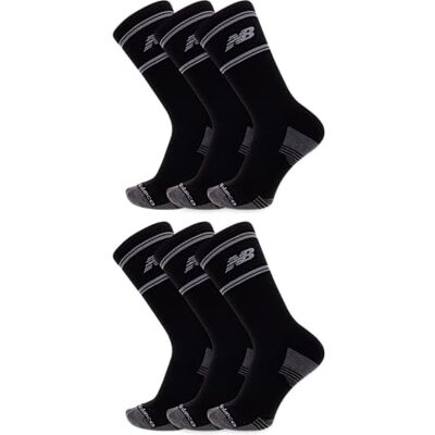 New Balance Performance Cushioned Crew Socks-6 & 12 Pairs-Moisture Wicking Paia, Nero (6 Coppie), L Unisex-Adulto New Balance Performance Cushioned Crew Socks-6 & 12 Pairs-Moisture Wicking Paia, Nero (6 Coppie), L Unisex-Adulto