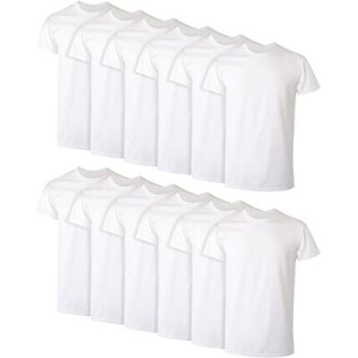 Hanes Men's Cotton, Moisture-Wicking Crew Tee Undershirts, Multi-Packs Canottiera, Bianco, M (Pacco da 12) Uomo Hanes Men's Cotton, Moisture-Wicking Crew Tee Undershirts, Multi-Packs Canottiera, Bianco, M (Pacco da 12) Uomo