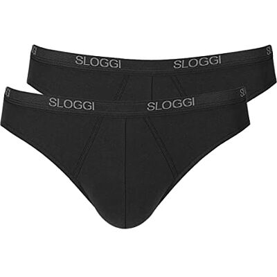 Sloggi men Basic Mini 2p, Slip Uomo, Nero (Black), 4 Sloggi men Basic Mini 2p, Slip Uomo, Nero (Black), 4