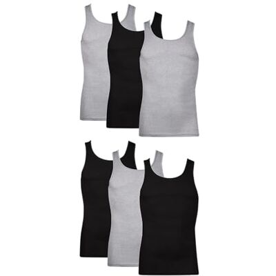 Hanes Men's Tagless ComfortSoft Dyed Tank Undershirt, 6 Pack Hanes Men's Tagless ComfortSoft Dyed Tank Undershirt, 6 Pack
