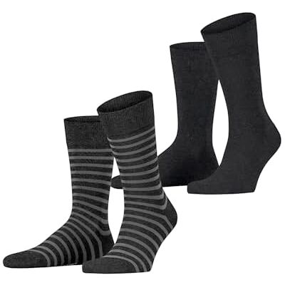 Esprit Fine Stripe Multipack M So cotone fantasia confezione di 2 paia, Calzini Uomo, Nero Black 3000, 43-46 Esprit Fine Stripe Multipack M So cotone fantasia confezione di 2 paia, Calzini Uomo, Nero Black 3000, 43-46