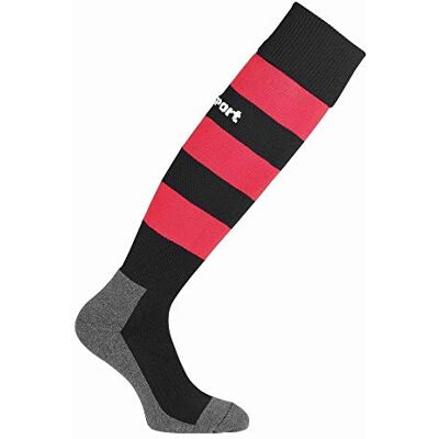 Uhlsport Team PRO Essential Stripe Socken, Calze da Uomo, Nero/Rosso, 28-32 Uhlsport Team PRO Essential Stripe Socken, Calze da Uomo, Nero/Rosso, 28-32