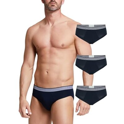 POMPEA 3 Pezzi Slip Uomo in Cotone Elasticizzato, Mutande Uomo con Cinturino a Contrasto POMPEA 3 Pezzi Slip Uomo in Cotone Elasticizzato, Mutande Uomo con Cinturino a Contrasto