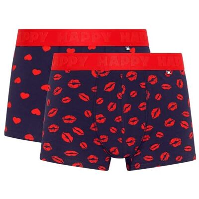 Happy Socks 2-Pack Love Short Boxers Gift Set Boxer Shorts, Blue, Red, Medium Men's Happy Socks 2-Pack Love Short Boxers Gift Set Boxer Shorts, Blue, Red, Medium Men's