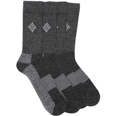 Columbia Men's 4 Pack Mid-Calf Check Crew Socks, Black, Size 6-12 Columbia Men's 4 Pack Mid-Calf Check Crew Socks, Black, Size 6-12