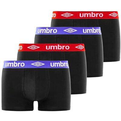 Umbro Mutande Boxer Uomo 100% Cotone, Set da 4, Nero CLN (L) Umbro Mutande Boxer Uomo 100% Cotone, Set da 4, Nero CLN (L)