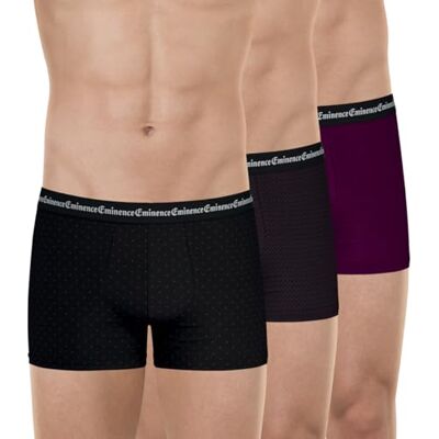Eminence Business Print Le40 Biancheria Intima Uomo, Losange Prugna/Stampa Geometrica Prugna/Prugna Cintura Nera, XXL Eminence Business Print Le40 Biancheria Intima Uomo, Losange Prugna/Stampa Geometrica Prugna/Prugna Cintura Nera, XXL