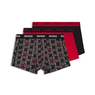 HUGO Trunk Triplet Design Confezione da Tre Boxer Aderenti in Cotone Elasticizzato con Gamba Corta e Logo in Vita, Open Miscellaneous 969, XXL HUGO Trunk Triplet Design Confezione da Tre Boxer Aderenti in Cotone Elasticizzato con Gamba Corta e Logo in Vita, Open Miscellaneous 969, XXL