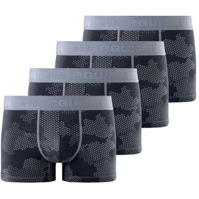 FREEGUN Mutande Boxer Uomo Cotone, Set da 4, Nero PA2 (S) FREEGUN Mutande Boxer Uomo Cotone, Set da 4, Nero PA2 (S)