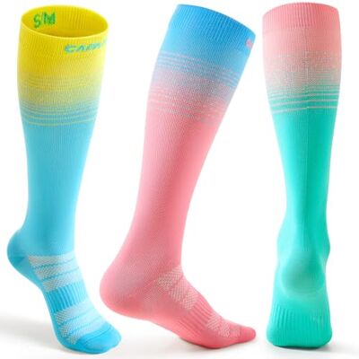 CAMBIVO Calze Compressione Graduata Donna Uomo 3Paia, Gambaletti 15-20 mmHg Traspiranti Calzini Lunghe Elastiche per Yoga, Ciclismo, Sportive, Viaggi, Moda, Vene Varicose e Recupero CAMBIVO Calze Compressione Graduata Donna Uomo 3Paia, Gambaletti 15-20 mmHg Traspiranti Calzini Lunghe Elastiche per Yoga, Ciclismo, Sportive, Viaggi, Moda, Vene Varicose e Recupero