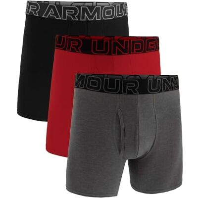 Under Armour Confezione da 3 Boxer da Uomo in Cotone Performance, Gamba da 15 cm – Traspiranti, assorbono Il Sudore, Morbidi, Comfort Tutto Il Giorno, L, Nero/Grigio/Rosso Under Armour Confezione da 3 Boxer da Uomo in Cotone Performance, Gamba da 15 cm – Traspiranti, assorbono Il Sudore, Morbidi, Comfort Tutto Il Giorno, L, Nero/Grigio/Rosso
