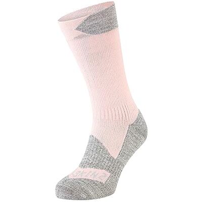 SEALSKINZ Raynham, calzino impermeabile per tutte le condizioni atmosferiche, media lunghezza, rosa e grigio screziato, S SEALSKINZ Raynham, calzino impermeabile per tutte le condizioni atmosferiche, media lunghezza, rosa e grigio screziato, S