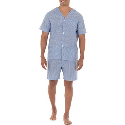 Fruit of the Loom Pigiama da Uomo, Blu a Righe., L Fruit of the Loom Pigiama da Uomo, Blu a Righe., L