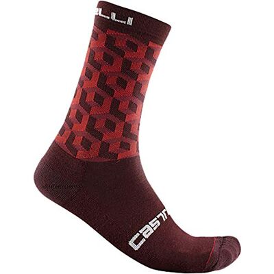 CASTELLI Cubi 18 Sock, Calzini Unisex – Adulto, Pro Red, S/M CASTELLI Cubi 18 Sock, Calzini Unisex – Adulto, Pro Red, S/M