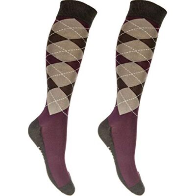 HKM Calze da Equitazione Uomo Check Classico, Uomo, Reitsocken -Check Classico-, weißrot/Dunkel Braun, 35-38 HKM Calze da Equitazione Uomo Check Classico, Uomo, Reitsocken -Check Classico-, weißrot/Dunkel Braun, 35-38