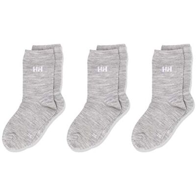 Helly Hansen Enfants Unisexe K Chaussette de base en laine 3 paquets, Gris Mélange, 26-28 Helly Hansen Enfants Unisexe K Chaussette de base en laine 3 paquets, Gris Mélange, 26-28