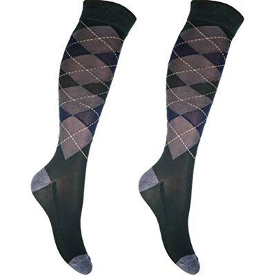 HKM , Calze da Equitazione, con Motivo a Quadri Classici, da Uomo, Uomo, Calzini, , Verde/Grigio, 35-38 HKM , Calze da Equitazione, con Motivo a Quadri Classici, da Uomo, Uomo, Calzini, , Verde/Grigio, 35-38