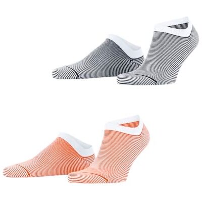Esprit Fine Stripe Multipack M Sn cotone bassi fantasia confezione di 2 paia, Calzini corti Uomo, Multicolore Black Orange 0140, 43-46 Esprit Fine Stripe Multipack M Sn cotone bassi fantasia confezione di 2 paia, Calzini corti Uomo, Multicolore Black Orange 0140, 43-46