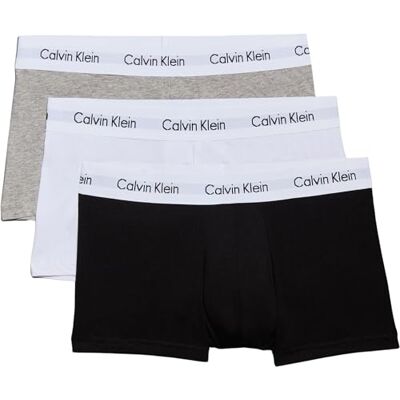 Calvin Klein Uomo Pantaloncini Boxer Vita Bassa Confezione da 3 Intimo, Multicolore (Black/White/Grey Heather), S Calvin Klein Uomo Pantaloncini Boxer Vita Bassa Confezione da 3 Intimo, Multicolore (Black/White/Grey Heather), S