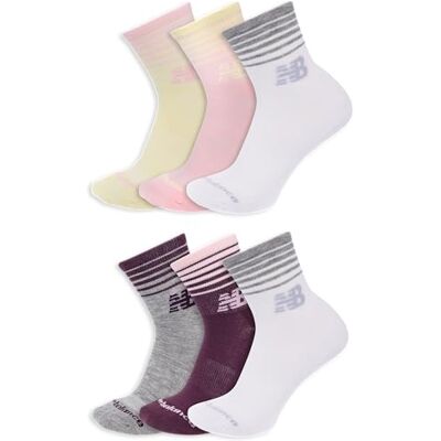 New Balance Unisex Performance Cushioned Ankle Confezione da 6 calze, colore rosa, assortiti New Balance Unisex Performance Cushioned Ankle Confezione da 6 calze, colore rosa, assortiti