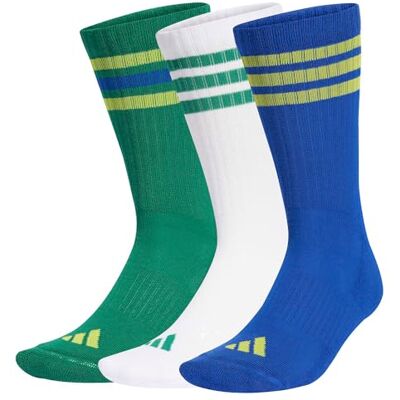 Adidas Unisex Adulto 3STRIPES CUSHIONED SPORTSWEAR CREW SOCKS 3 PAIR PACK, bold green/bold blue/bright yellow, 48-51 Adidas Unisex Adulto 3STRIPES CUSHIONED SPORTSWEAR CREW SOCKS 3 PAIR PACK, bold green/bold blue/bright yellow, 48-51